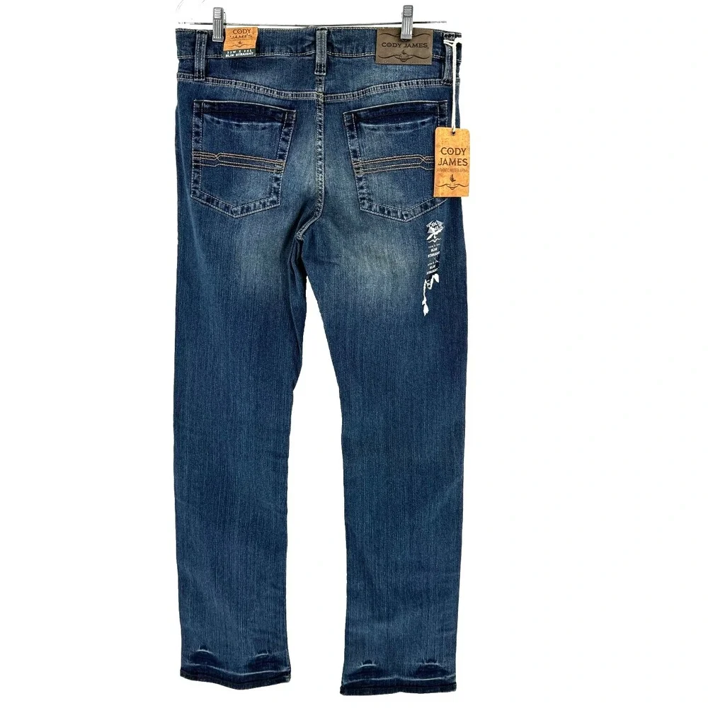 NEW Cody James Men's Slim‎ Straight Jeans 32X34 Roan Wash Western Rodeo Cowboy